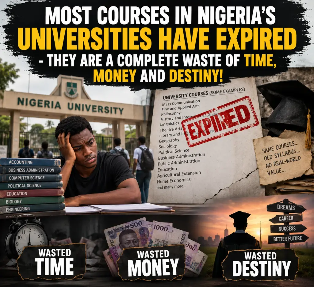 MOST COURSES IN NIGERIA’S UNIVERSITIES HAVE EXPIRED – THEY ARE A COMPLETE WASTE OF TIME, MONEY AND DESTINY!